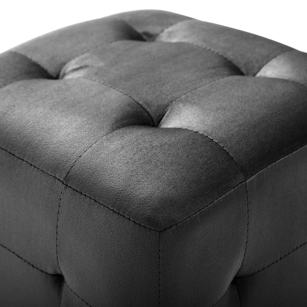 Pouf 2 Stk. Blau 30x30x30 cm Samtstoff