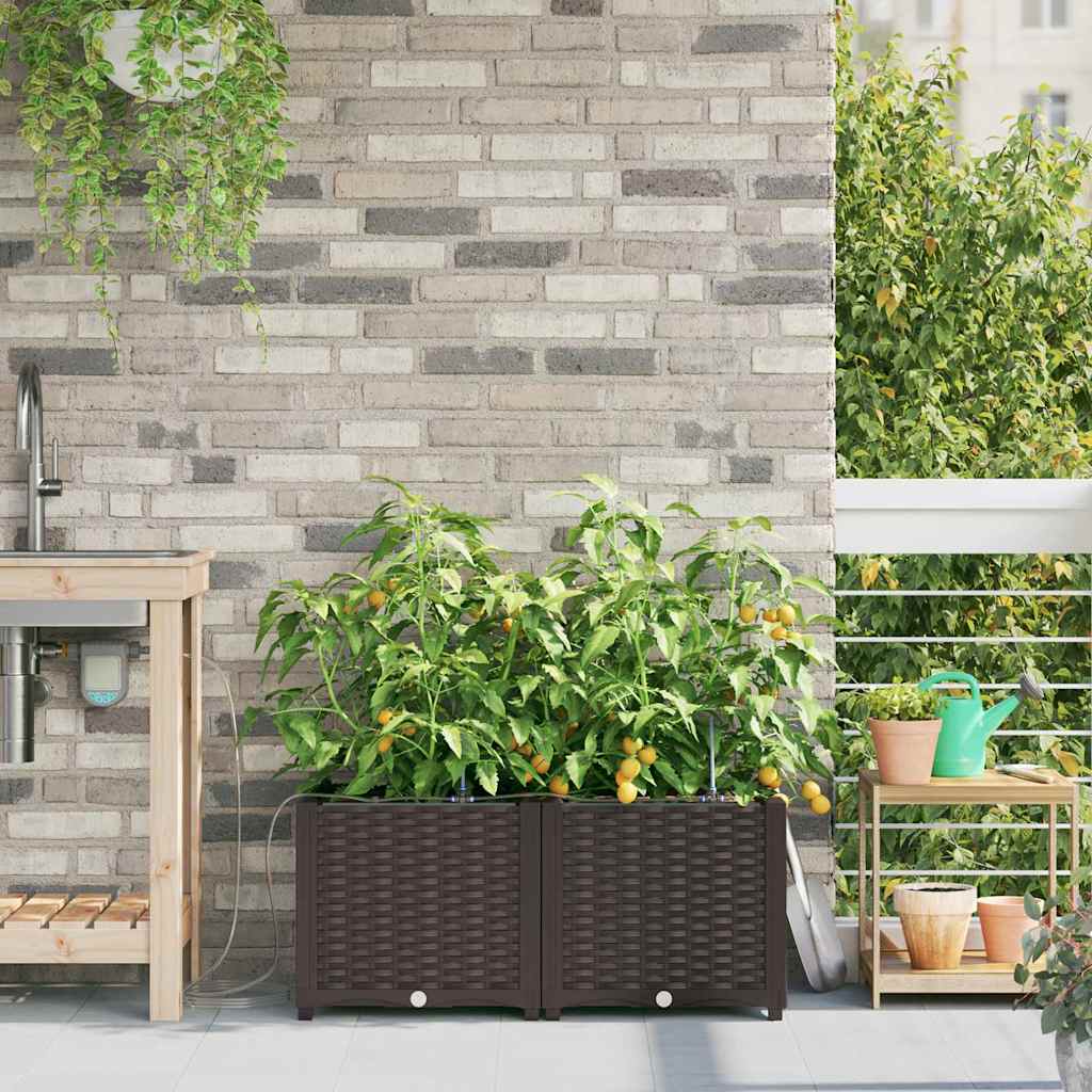 Garten-Pflanzgefäß 4 Stk. Braun 160 x 40 x 22 cm PP