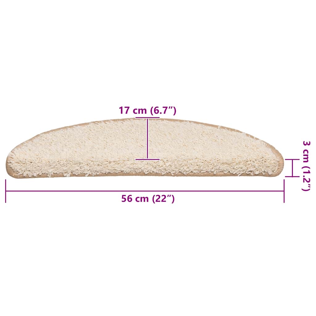 Stufenmatten 15 Stk. 56x17x3 cm Grau Halbrund