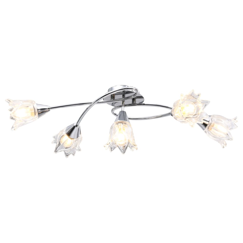Deckenleuchte mit Keramik-Lampenschirmen für 5 E14 Glühlampen