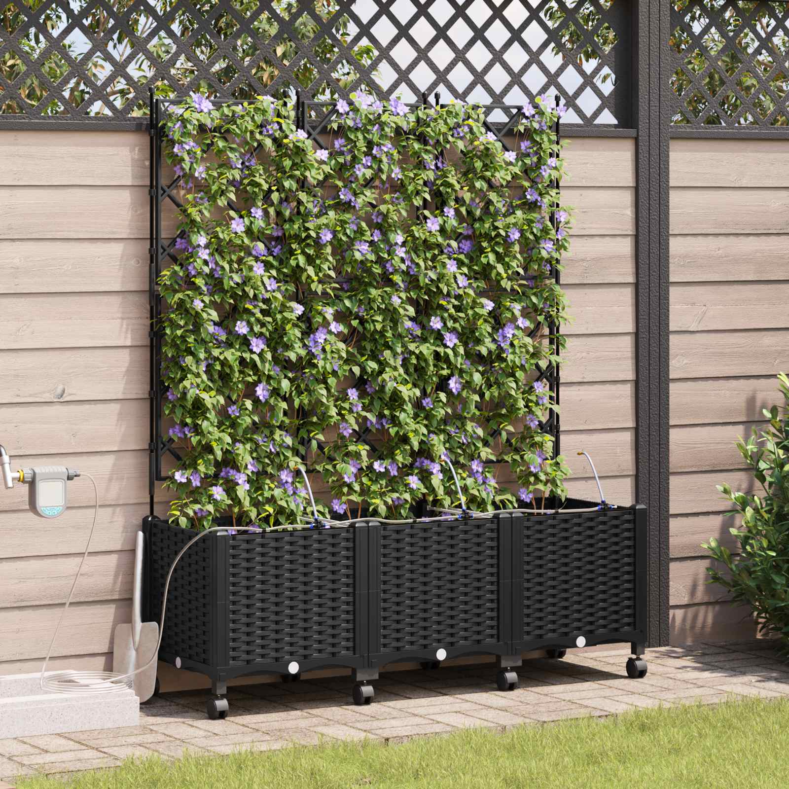 Garten-Pflanzgefäß 4 Stk. Braun 160 x 40 x 22 cm PP