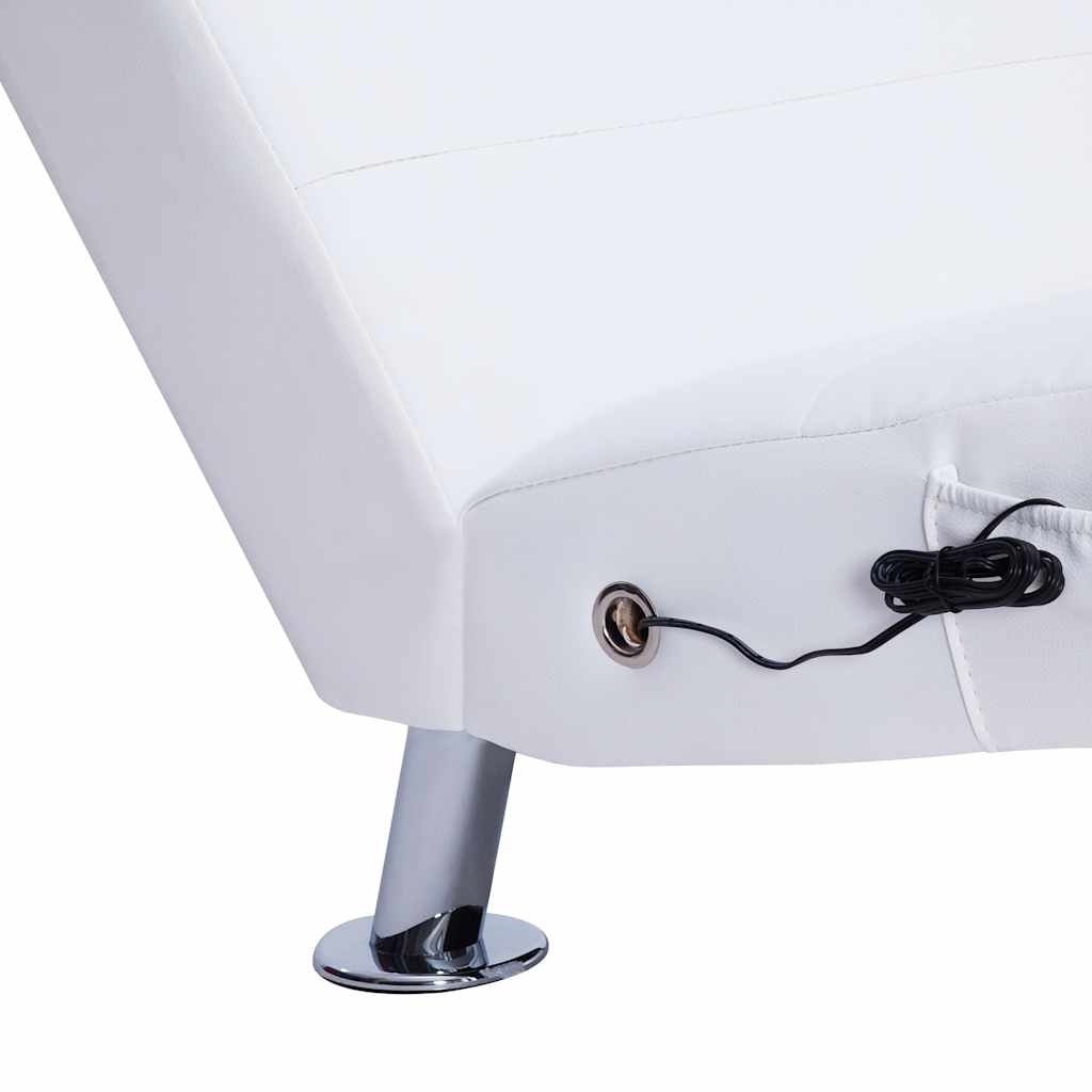 Massage-Chaiselongue mit Kissen Schwarz Kunstleder