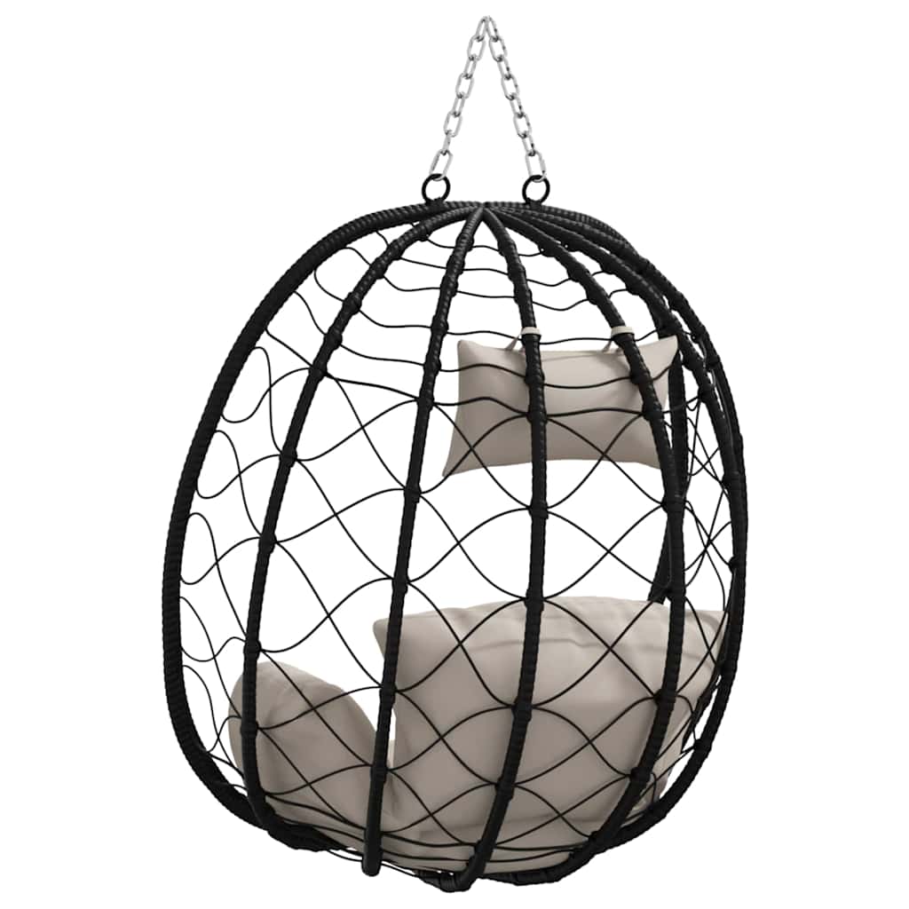 Hängendes Ei-Stuhl Anthrazit 91,5 x 54,5 x 107 cm Poly-Rattan