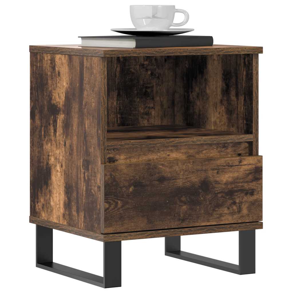 Bettschrank Schwarz Eichen-Optik 40 x 35 x 50 cm Holzwerkstoff