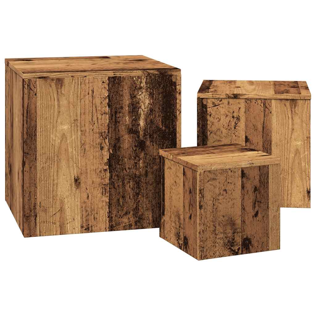 Beistelltische 3 Stk. Weiß Holzwerkstoff