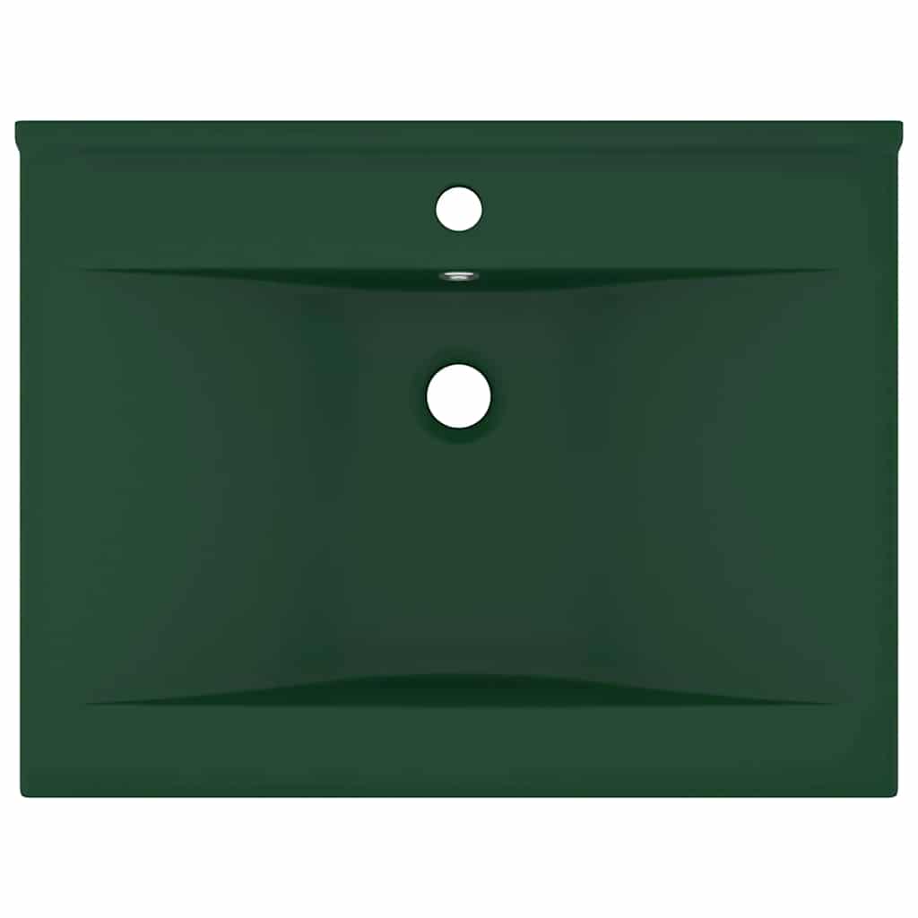 Luxus-Waschbecken mit Hahnloch Matt-Weiß 60x46 cm Keramik