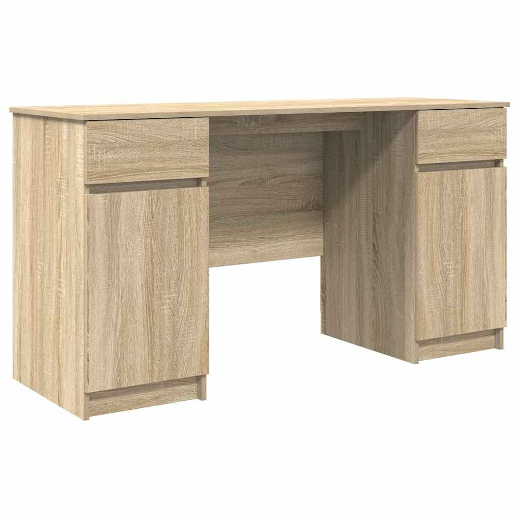 Schreibtisch mit Schubladen Weiß 140 x 49 x 76 cm Holzwerkstoff
