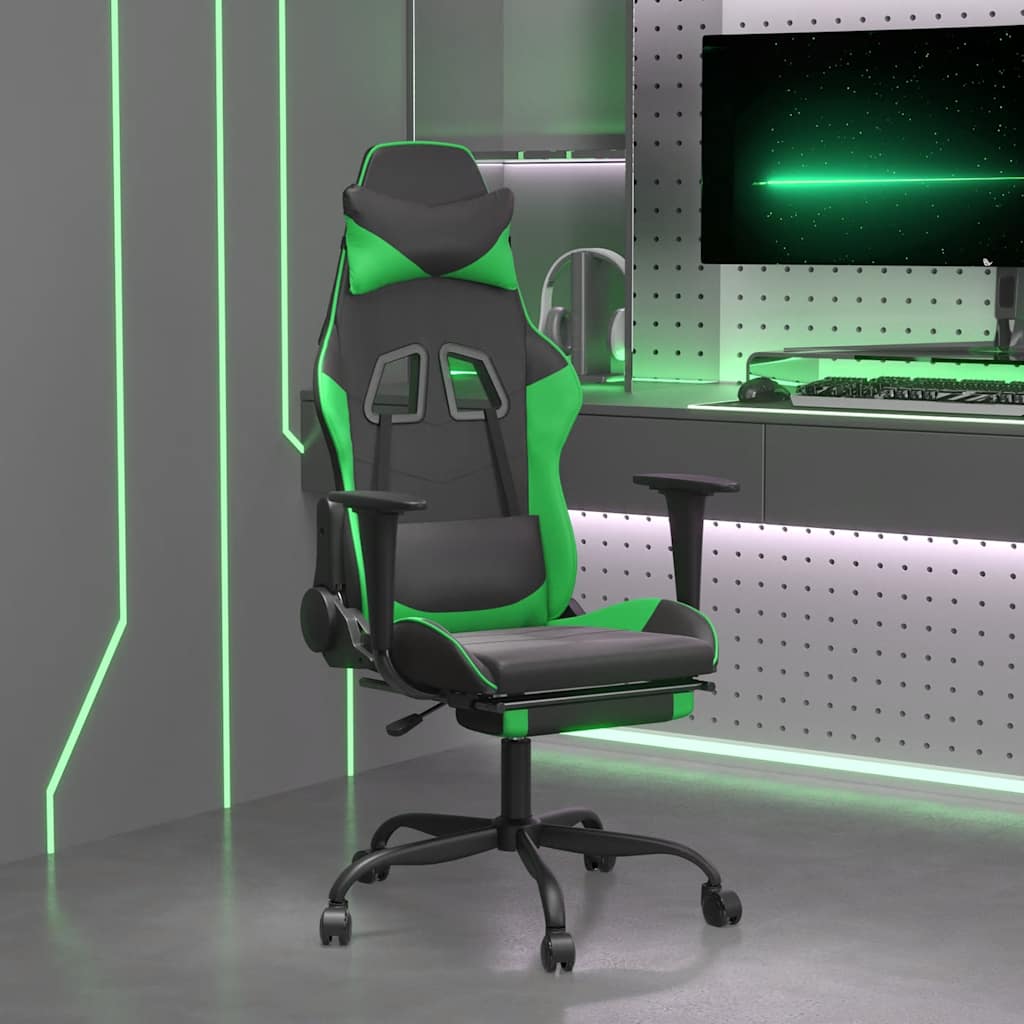 Gaming-Stuhl mit Massagefunktion Schwarz und Rot Kunstleder