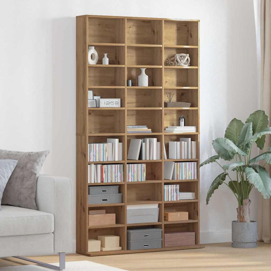 CD Regal Schwarz Eichen-Optik 101 x 23 x 177,5 cm Holzwerkstoff