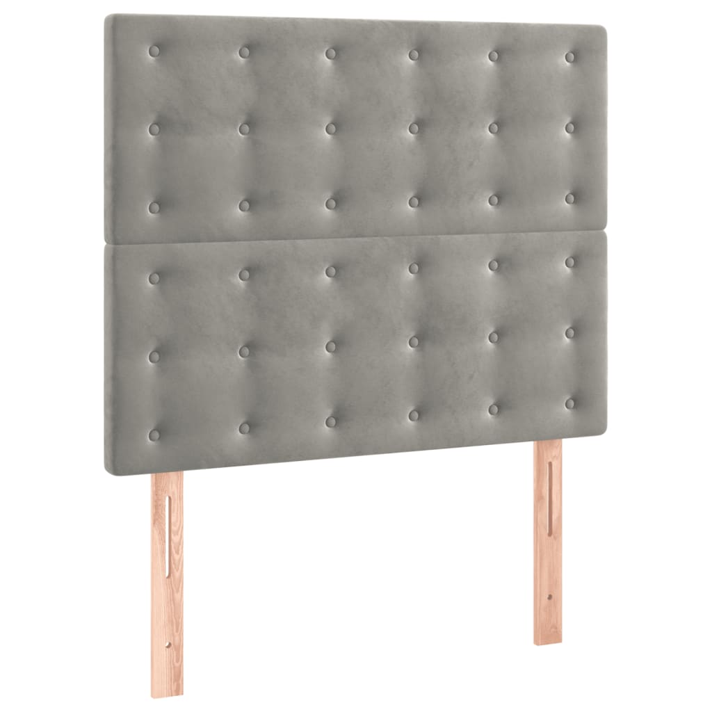 Kopfteil Hellgrau 80x5x118/128 cm Samt