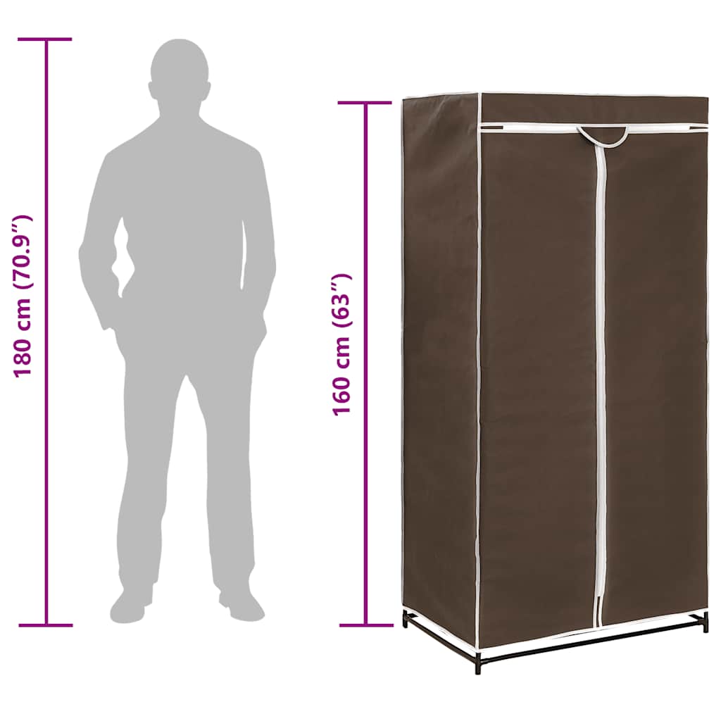 Kleiderschrank Schwarz 75×50×160 cm