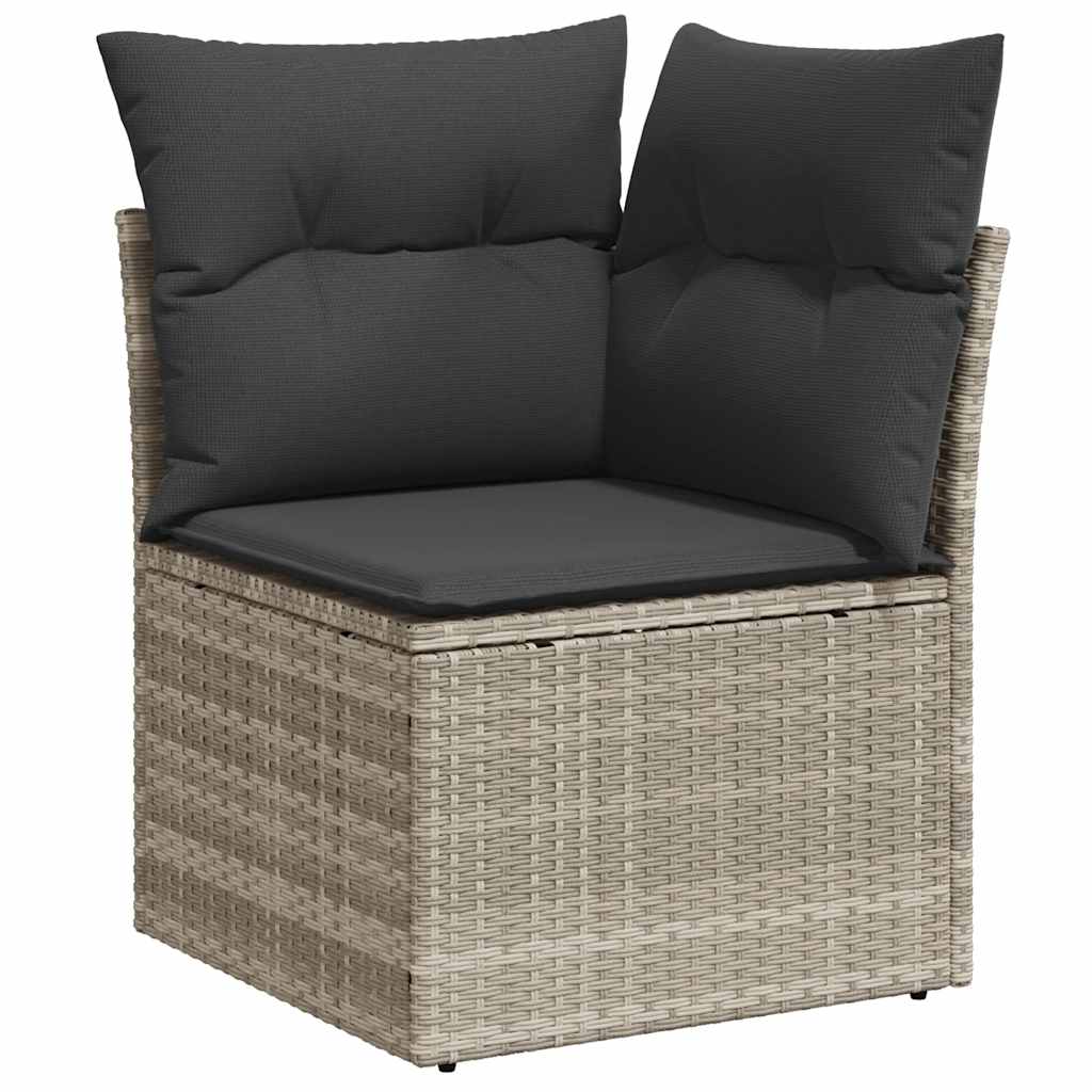 6-tlg. Garten-Sofagarnitur mit Kissen Schwarz Poly Rattan