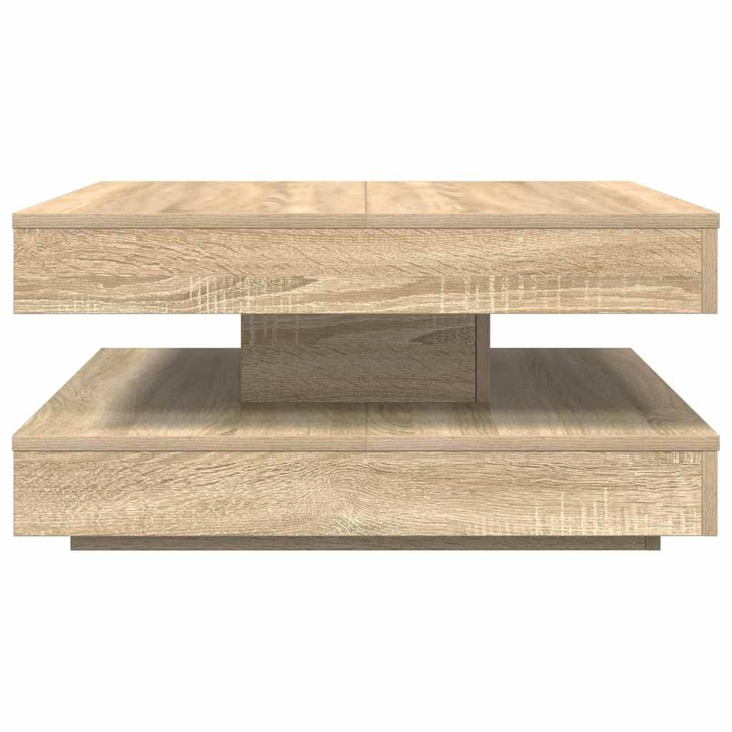 Couchtisch 360-Grad Drehbar Weiß 90x90x34,5 cm