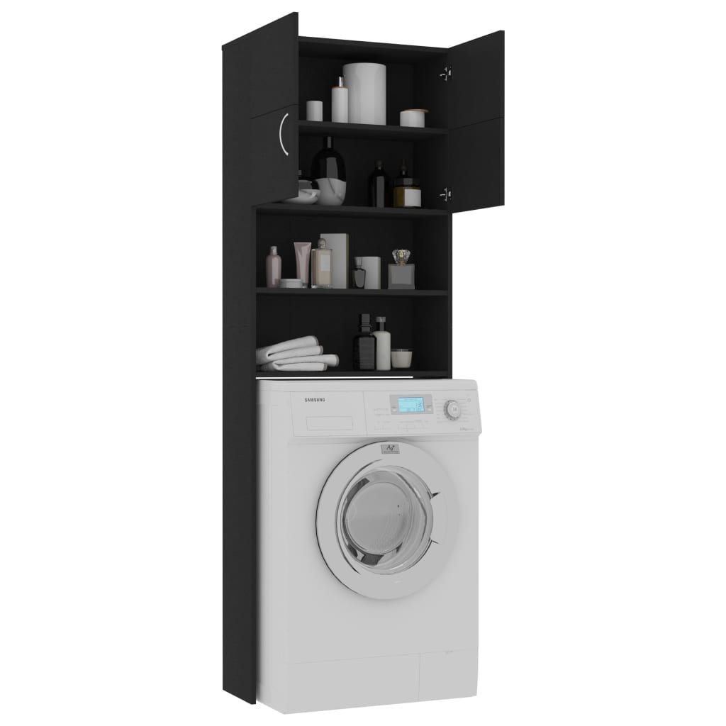 Waschmaschinenschrank Weiß 64x25,5x190 cm Holzwerkstoff