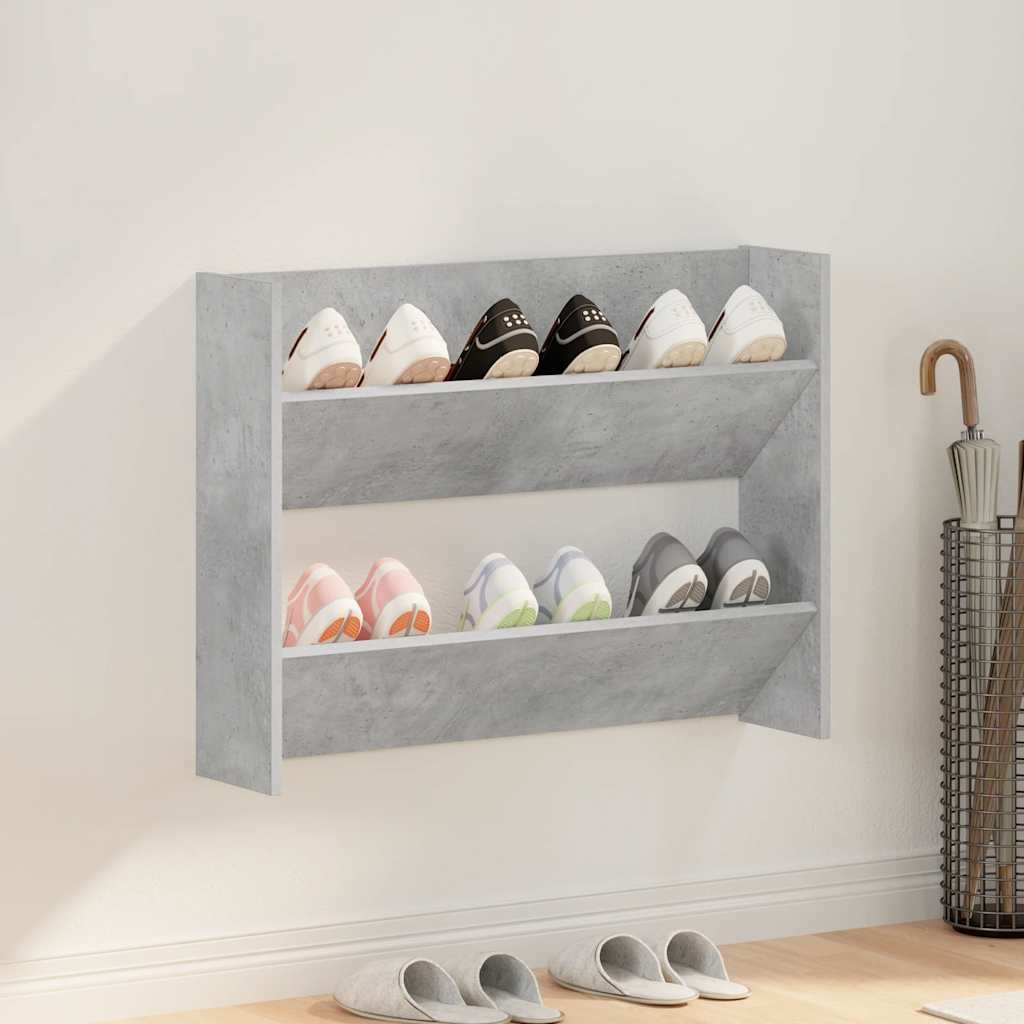 Wand-Schuhschränke 4 Stk. Weiß 60x18x60 cm Holzwerkstoff
