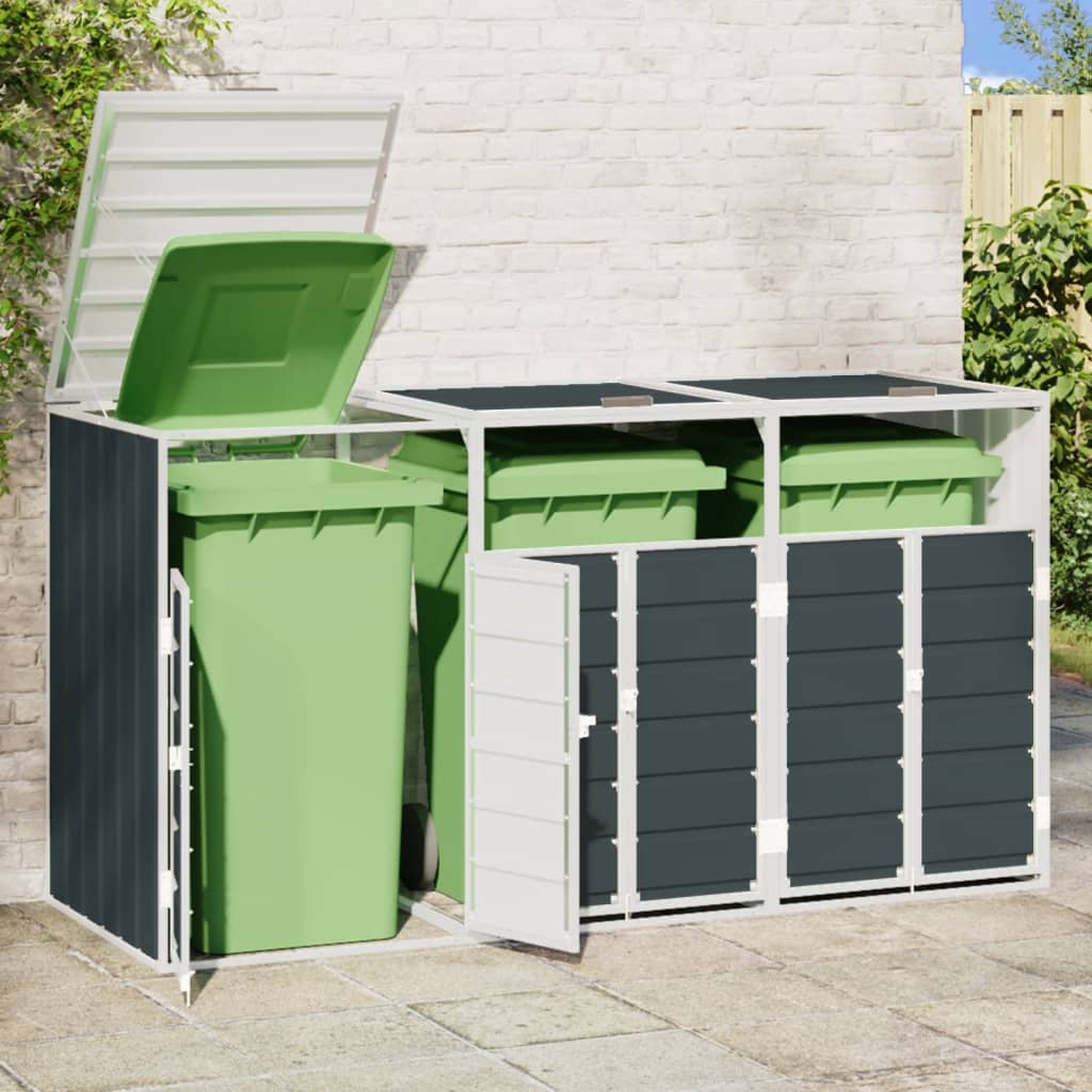 Mülltonnenbox für 1 Tonne Grün 72x81x115 cm Stahl