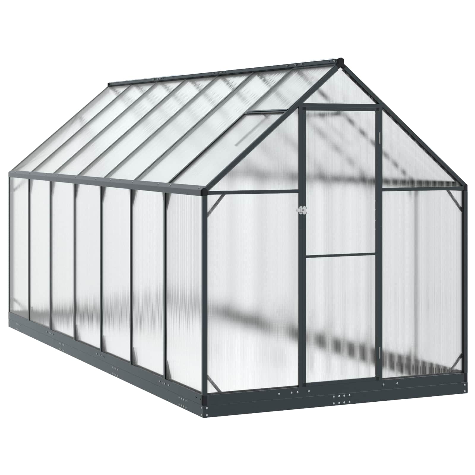 Garten Gewächshaus mit Tür Anthrazit 183,5 x 183,5 x 207 cm