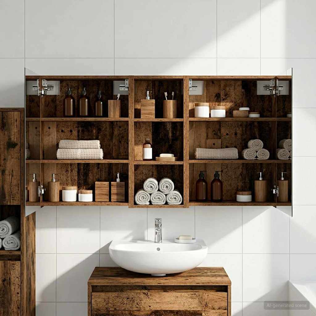Badezimmerschrank-Set 3 pcs 80 x 10,5 x 50 cm Holzwerkstoff