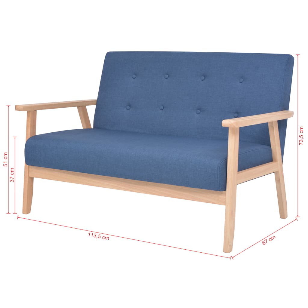 2-Sitzer-Sofa Stoff Hellgrau