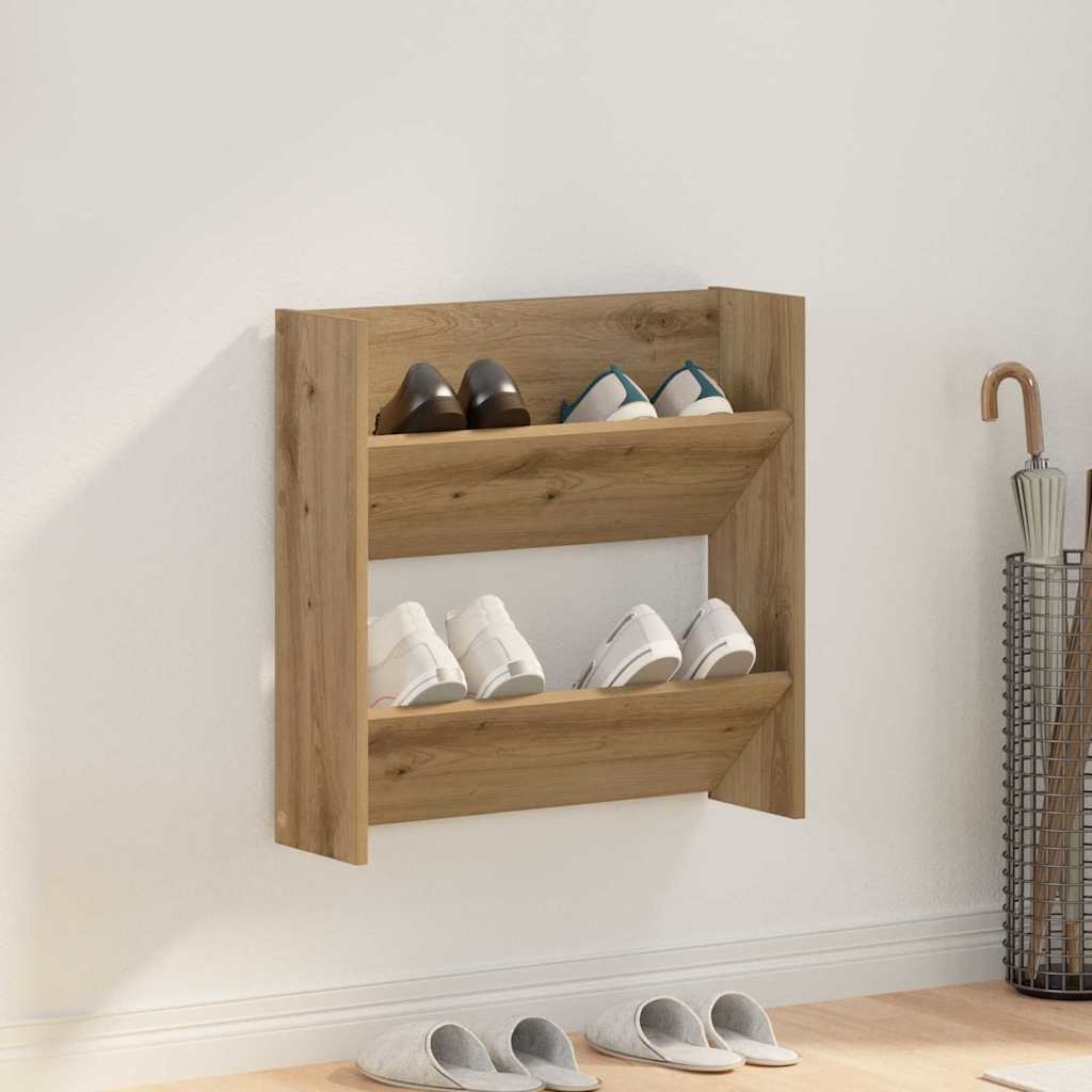 Wand-Schuhschränke 4 Stk. Weiß 60x18x60 cm Holzwerkstoff