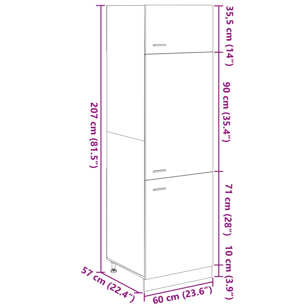 Unterschrank Lyon Weiß 60x46x81,5 cm Holzwerkstoff