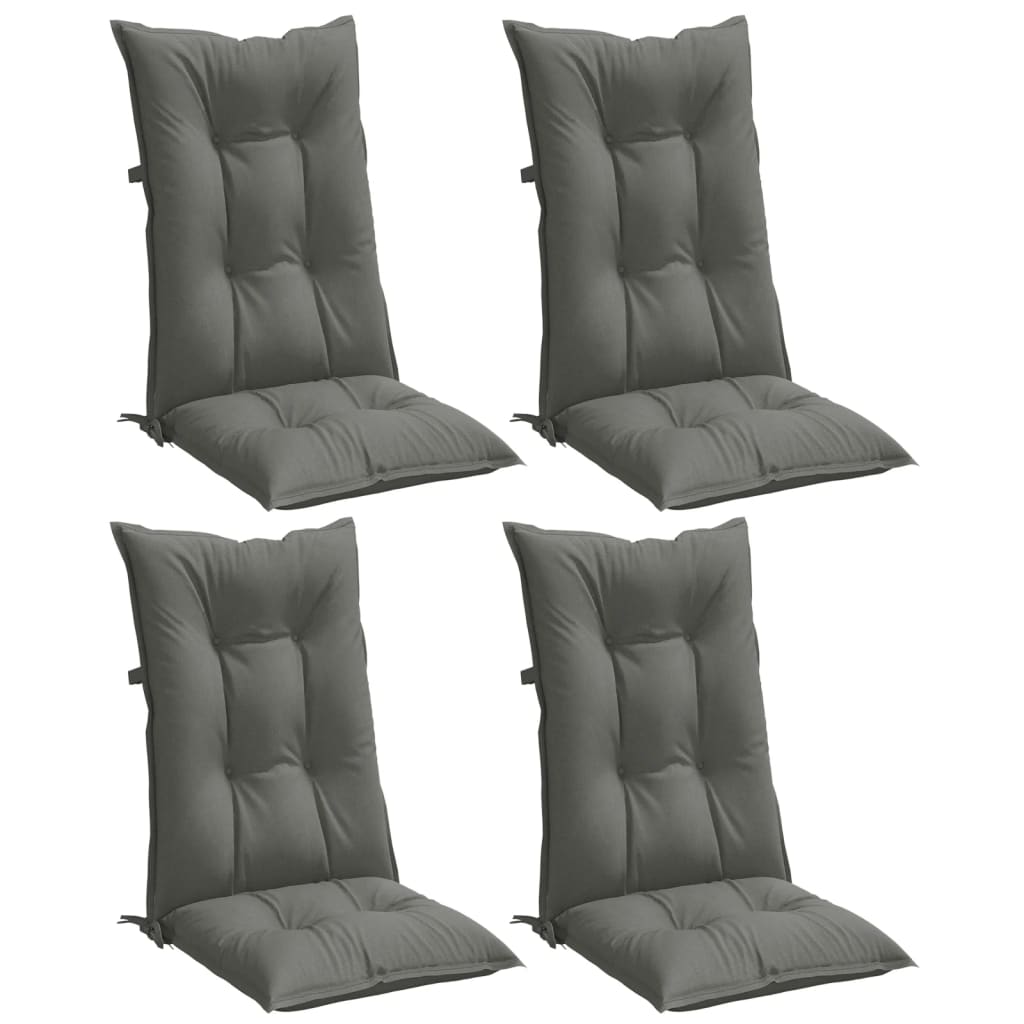 Hochlehner-Auflagen 2 Stk. Melange Anthrazit 120x50x7cm Stoff