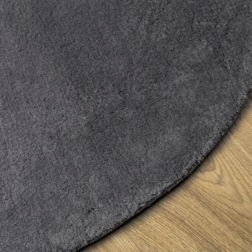 Teppich HUARTE Kurzflor Weich und Waschbar Anthrazit 60x110 cm