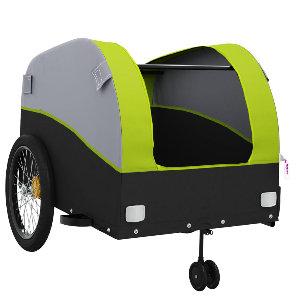 Fahrradanhänger Schwarz und Orange 30 kg Eisen