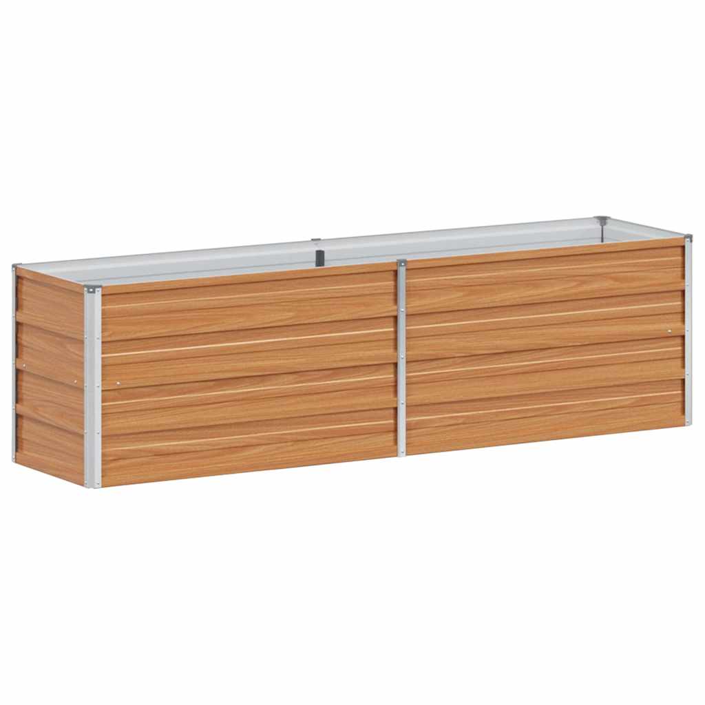 Hochbeet Hellbraun 100 x 100 x 77 cm Verzinkter Stahl