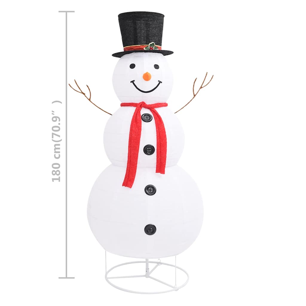 LED-Schneemann Weihnachtsfigur Luxus-Stoff 60 cm