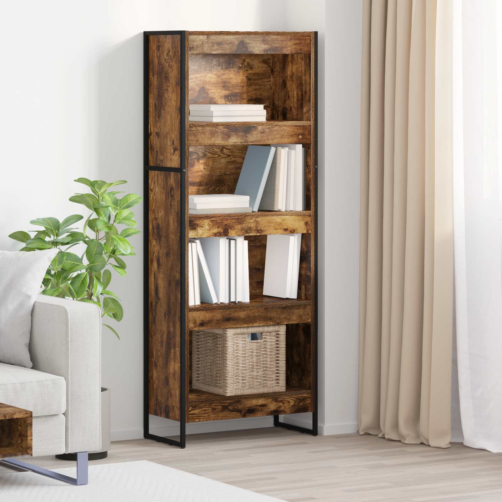 Bücherregal 2 pcs Schwarz Eichen-Optik 60 x 30 x 189,5 cm
