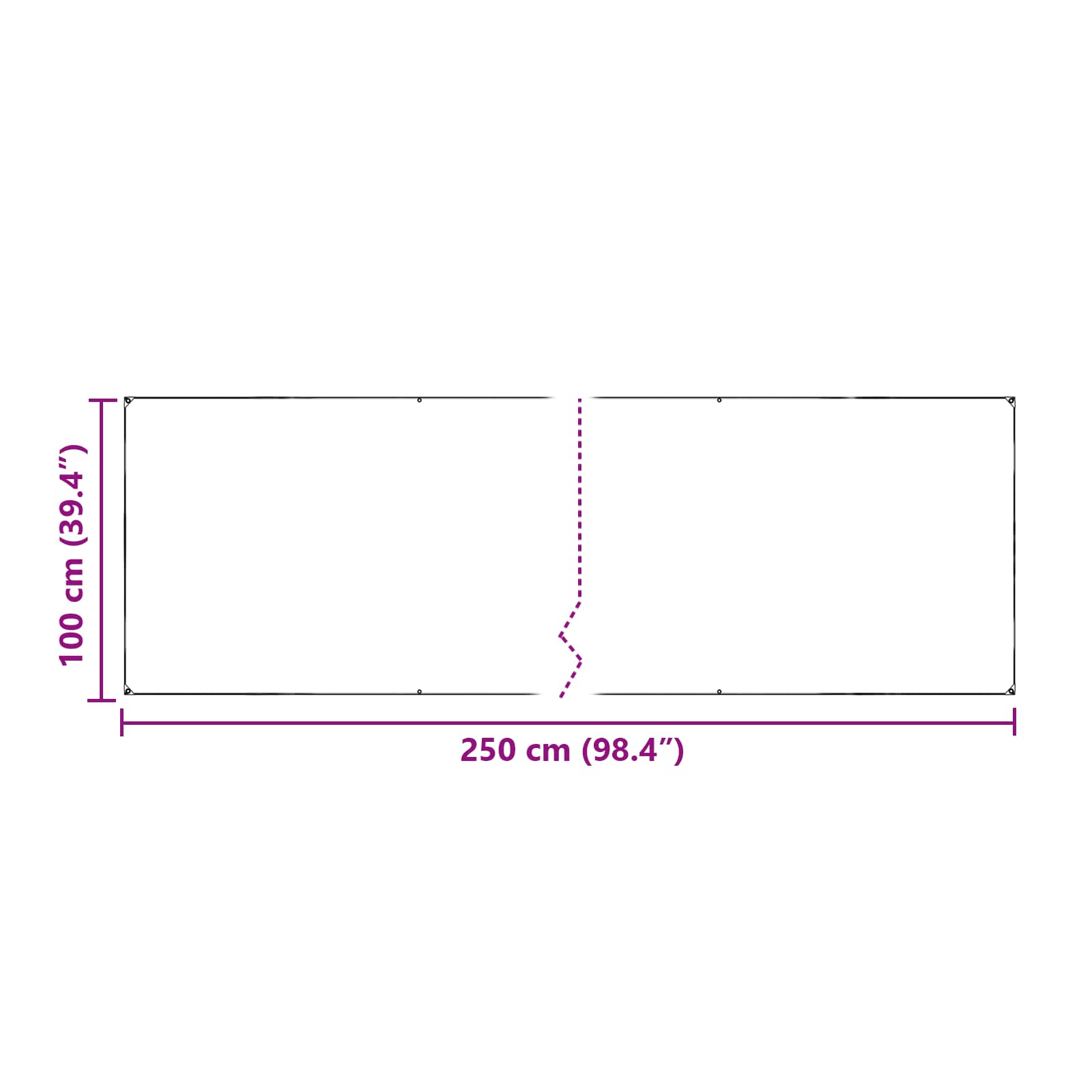Transparente Plane mit Ösen 1x2 m PVC
