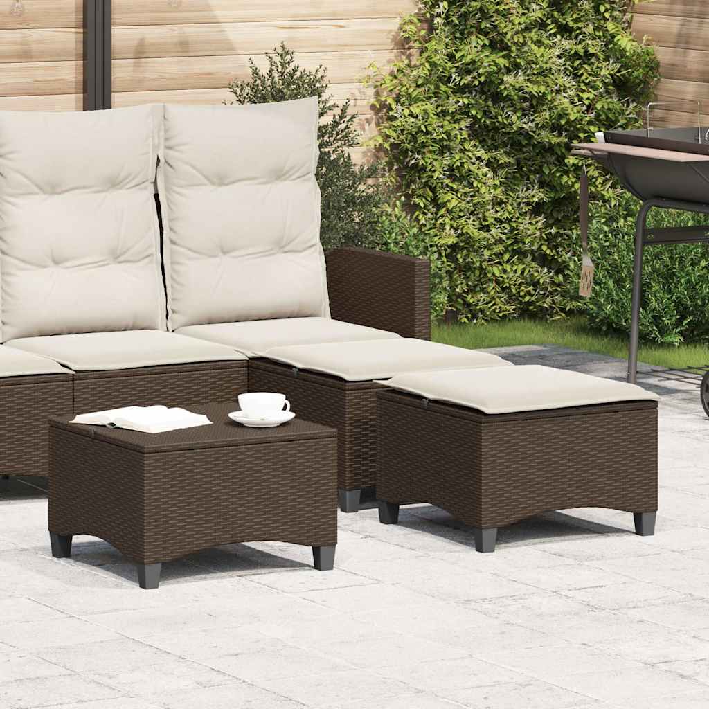 Gartenhocker mit Kissen 2 Stk. Schwarz 55x55x36 cm Poly Rattan
