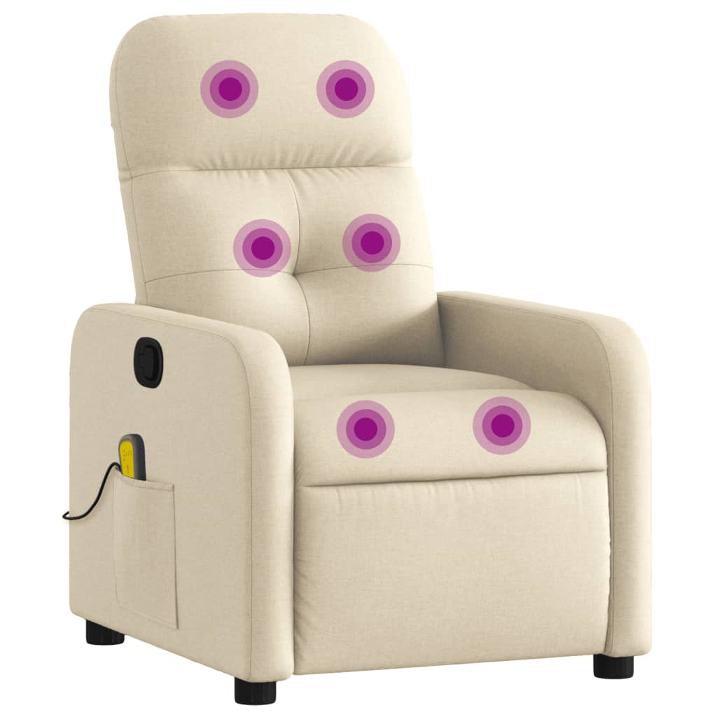 Massage-Relaxsessel, hellgrauer Stoff