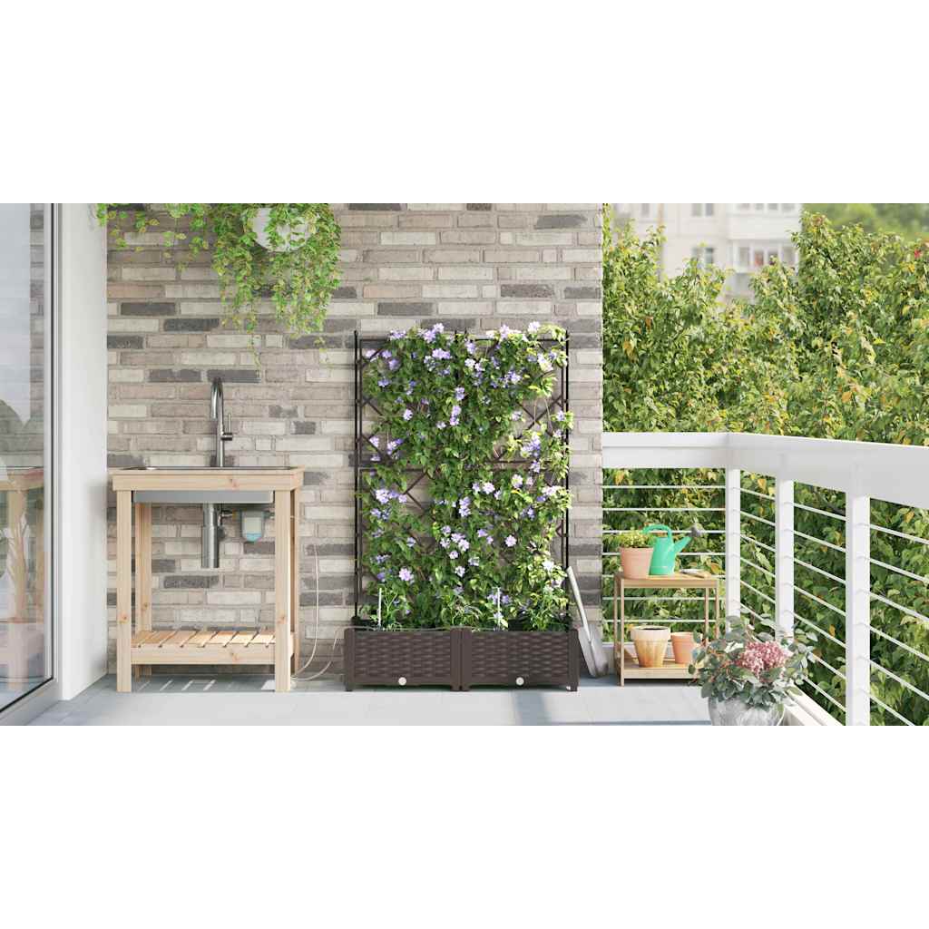 Garten-Pflanzgefäß 4 Stk. Braun 160 x 40 x 22 cm PP