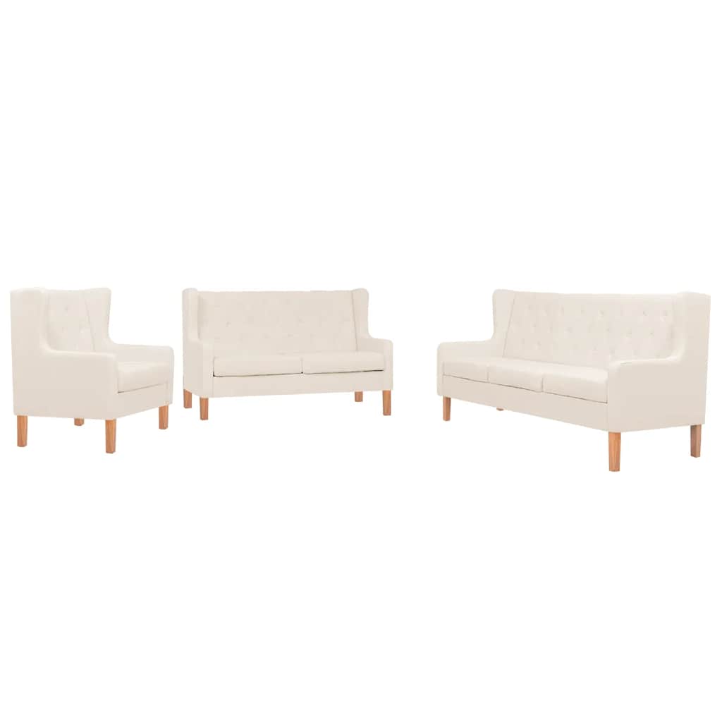 2-Sitzer Sofa Stoff Cremeweiß
