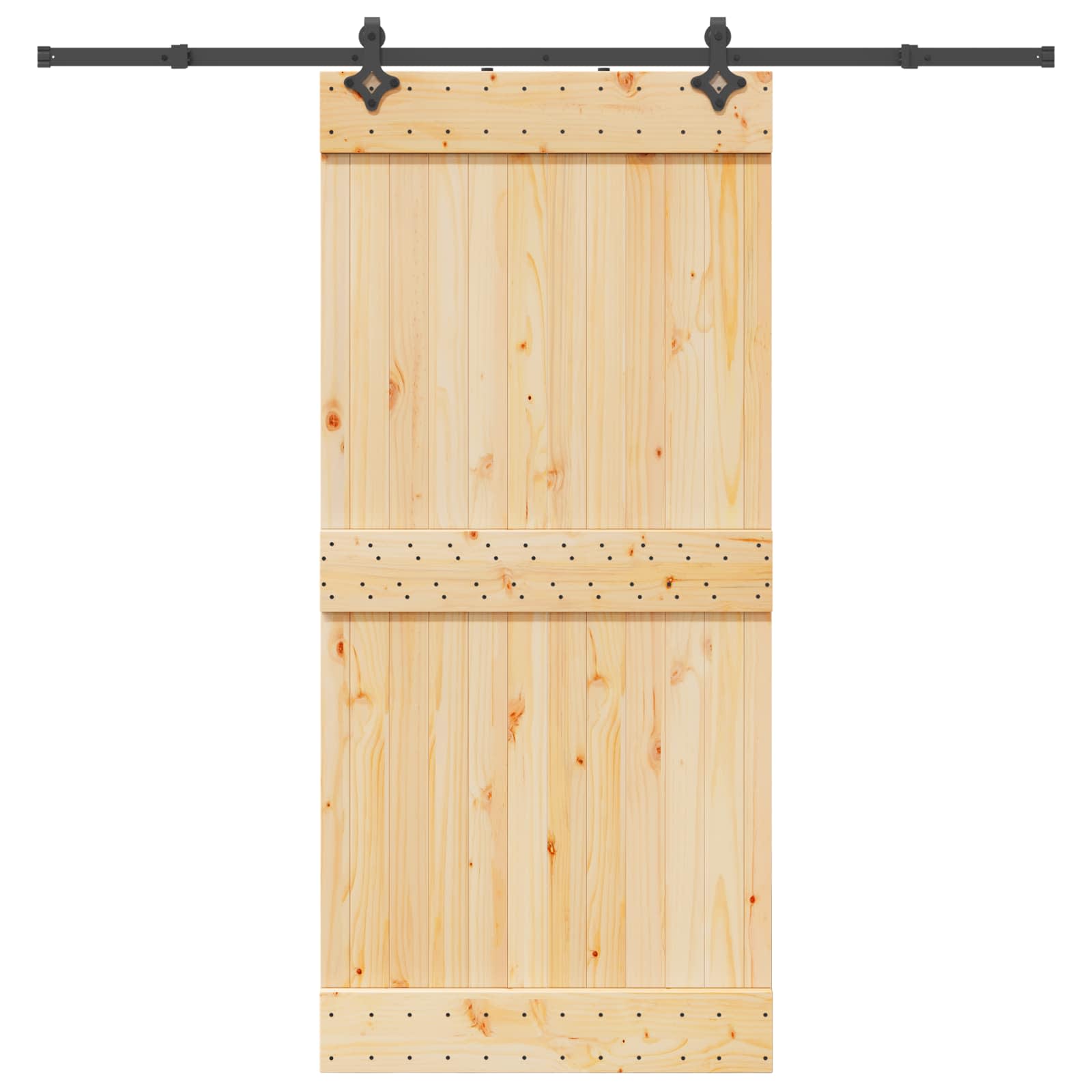 Schiebetür NARVIK Natürlich und Schwarz 70 x 210 cm (152,5 cm)