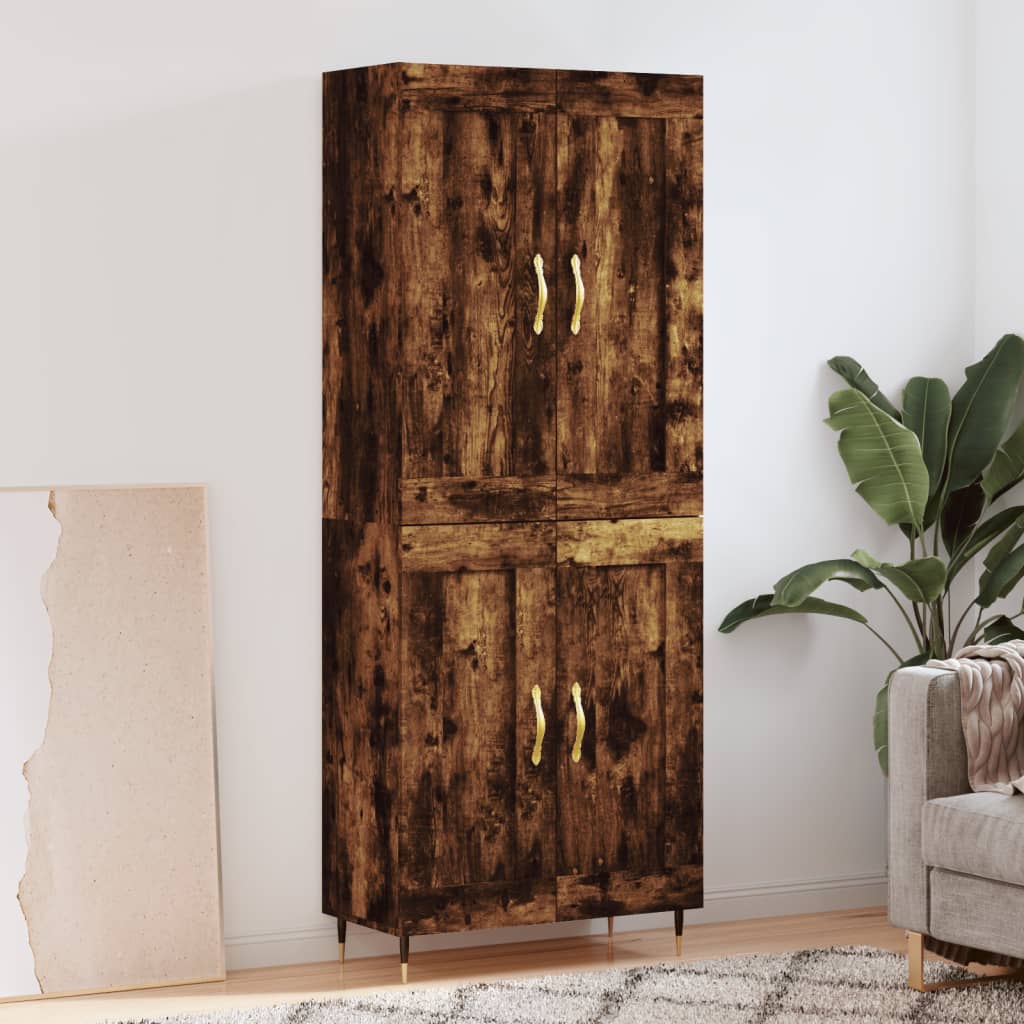 Highboard Betongrau 69,5x34x180 cm Holzwerkstoff