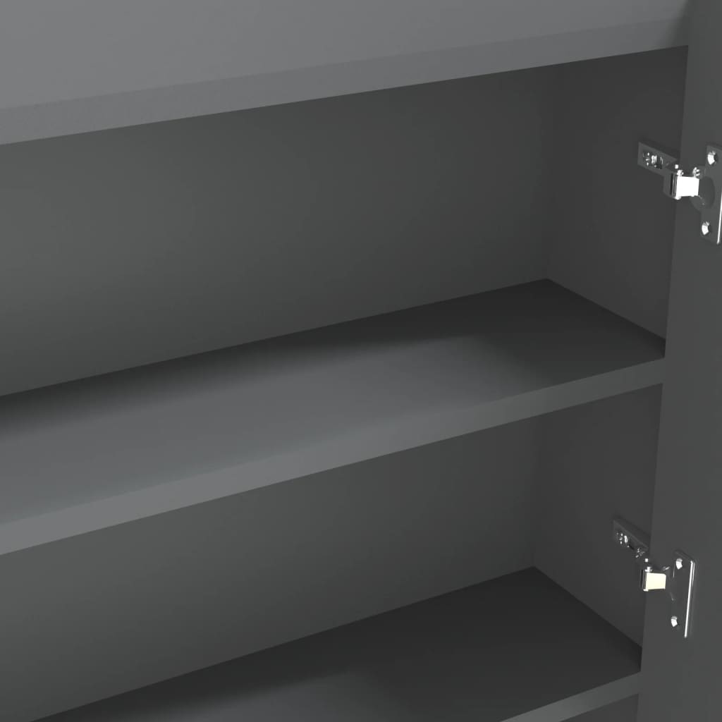 Spiegelschrank fürs Bad 80x15x60 cm Glänzend Schwarz