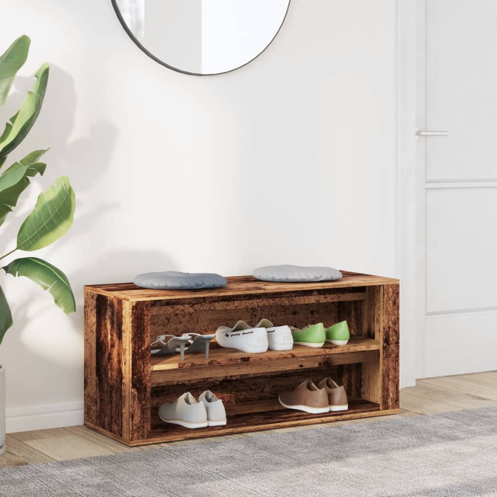 Schuhregal Weiß 100x35x45 cm Holzwerkstoff