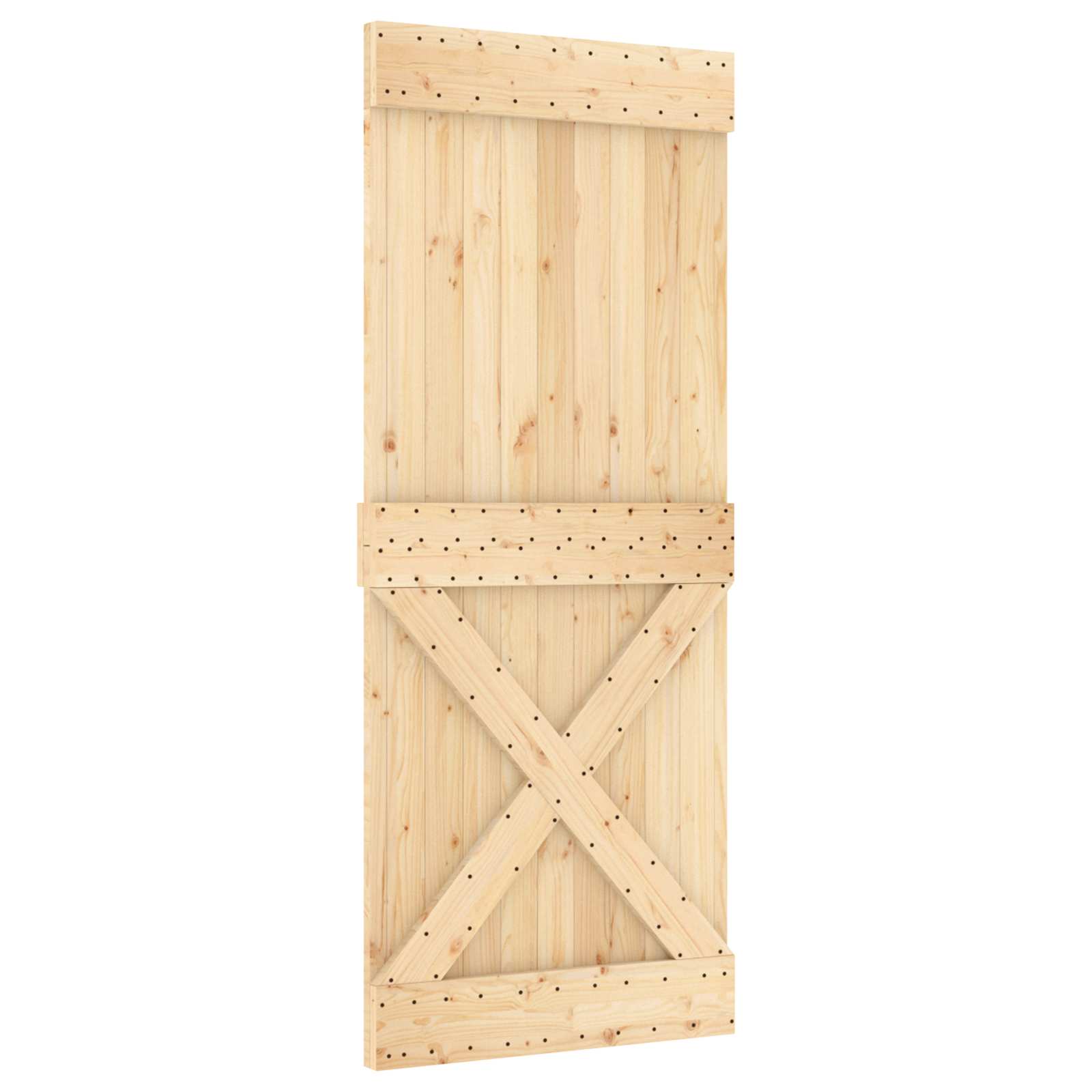 Schiebetür NARVIK Natürlich und Schwarz 70 x 210 cm (213,5 cm)
