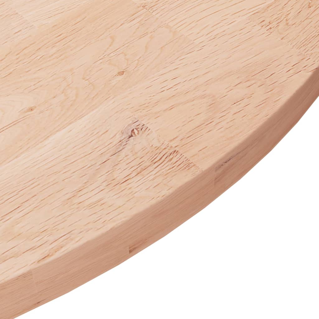 Runde Tischplatte Ø30x1,5 cm Unbehandeltes Massivholz Eiche