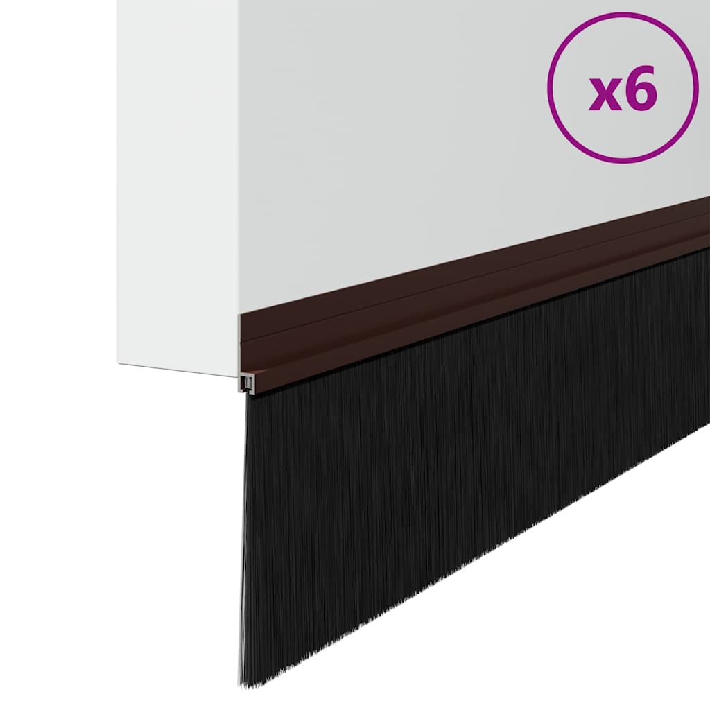 Selbstklebende Türbürstendichtungen 2 pcs Braun 100 cm