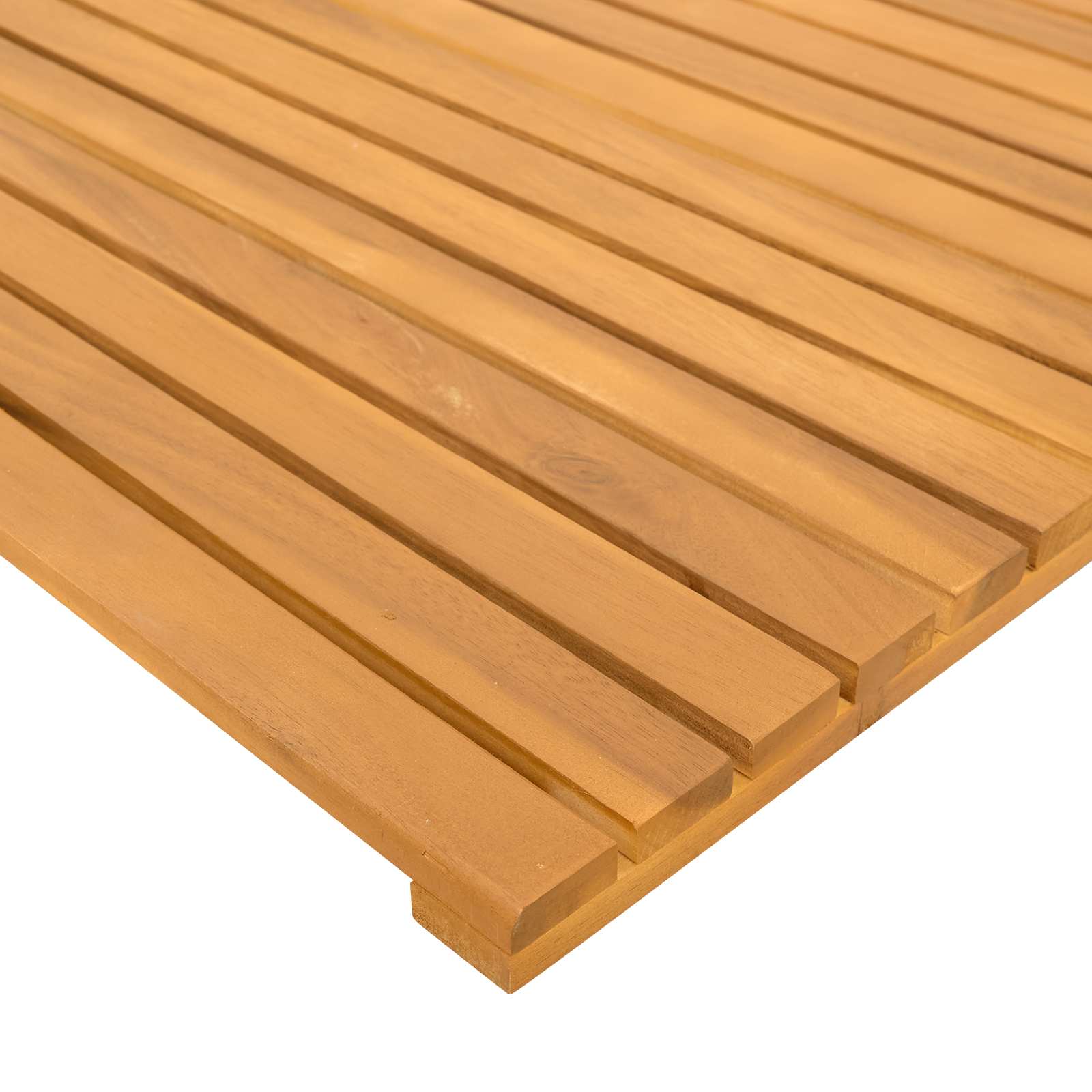 Badematte Uni Braun 60 x 40 cm Massives Akazienholz