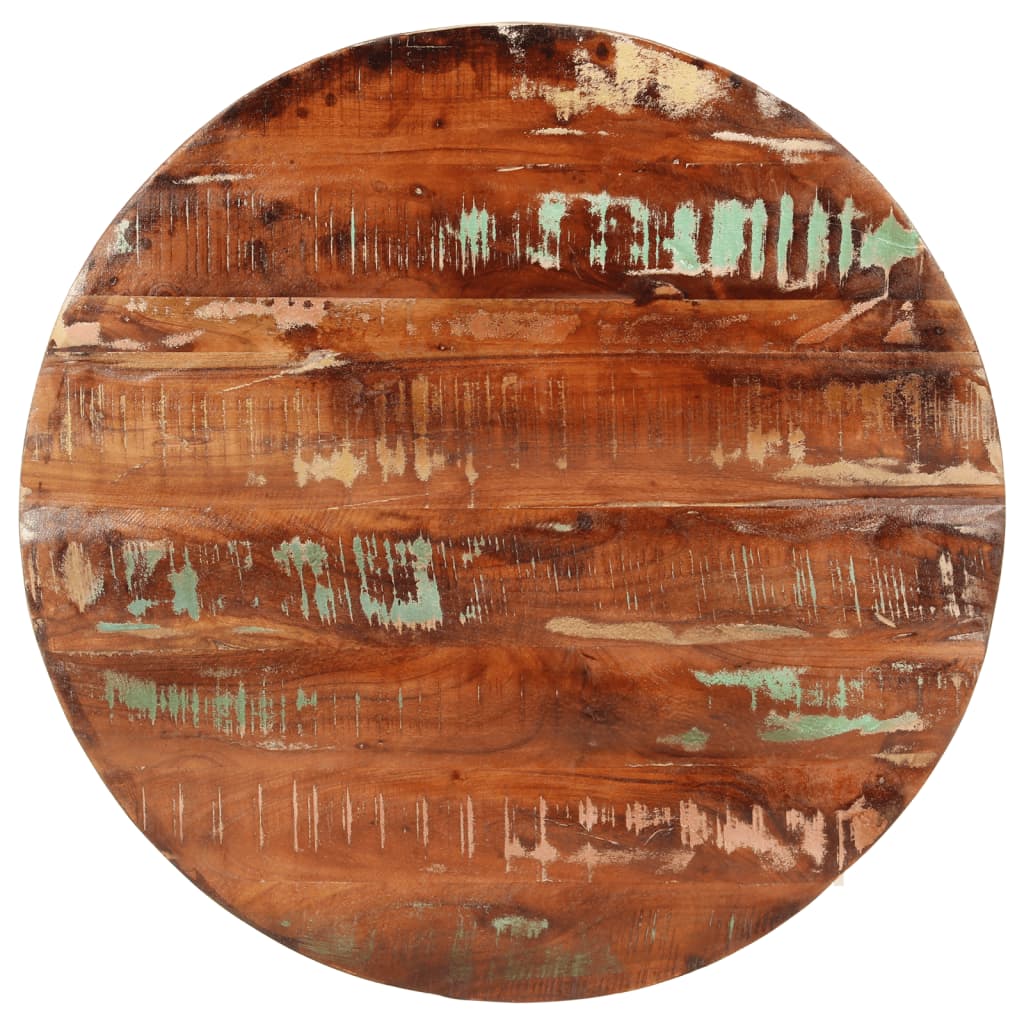 Tischplatte Ø 40x2,5 cm Rund Raues Massives Mangoholz