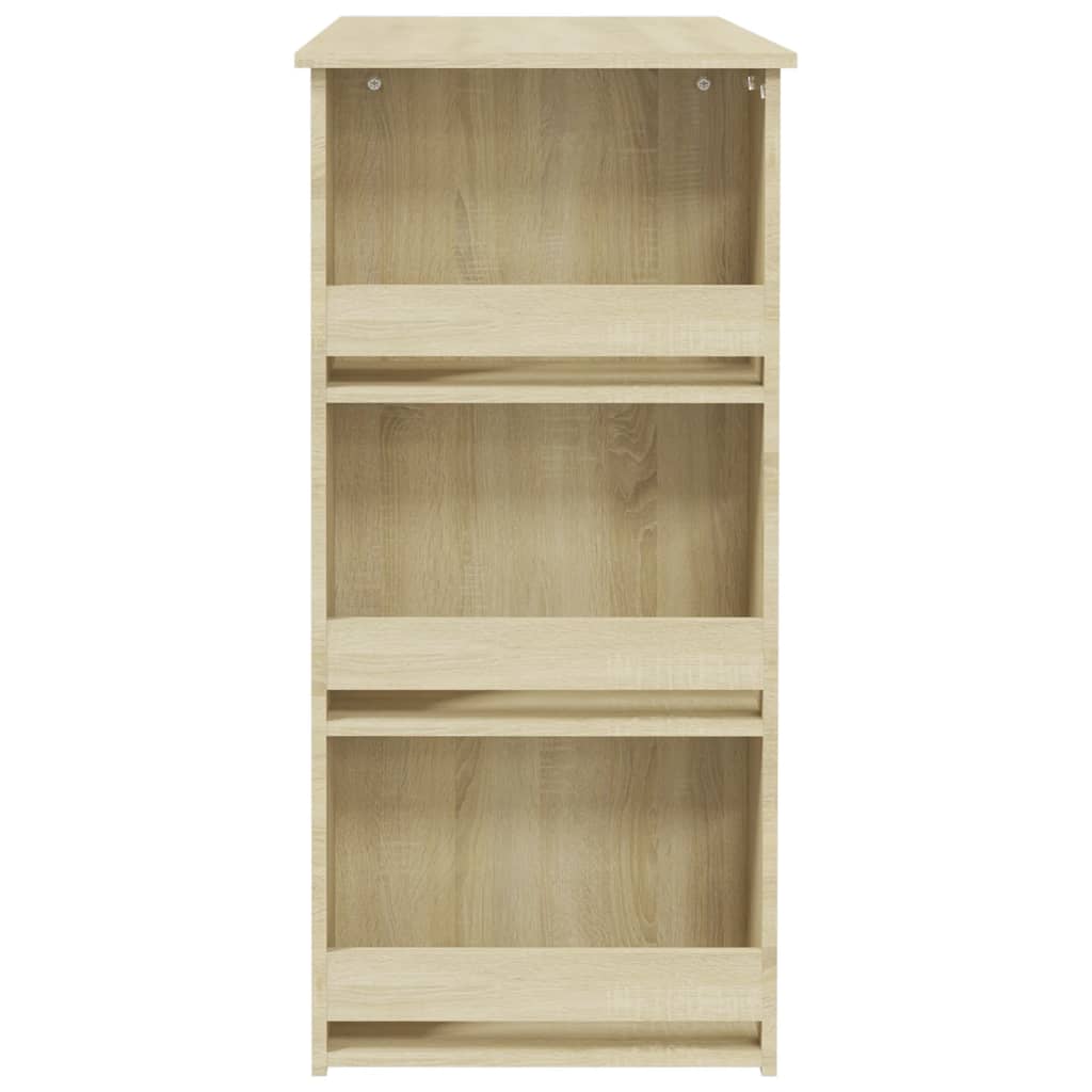 Bartisch mit Ablagefläche Weiß 102x50x103,5 cm Holzwerkstoff