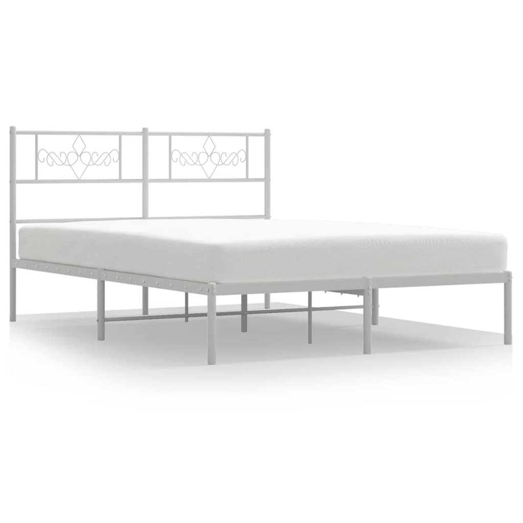 Bettgestell mit Kopfteil Metall Schwarz 100x190 cm