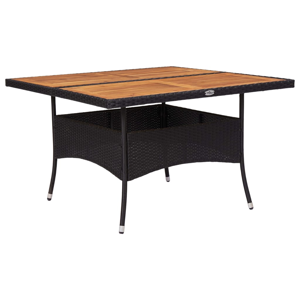 Garten-Esstisch Braun Poly Rattan und Glas