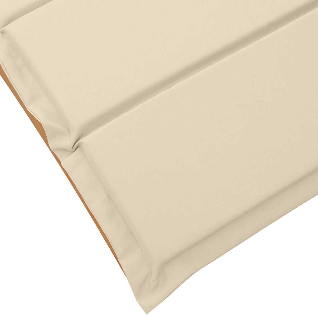 Sonnenliege mit Auflage Beige Massivholz Akazie