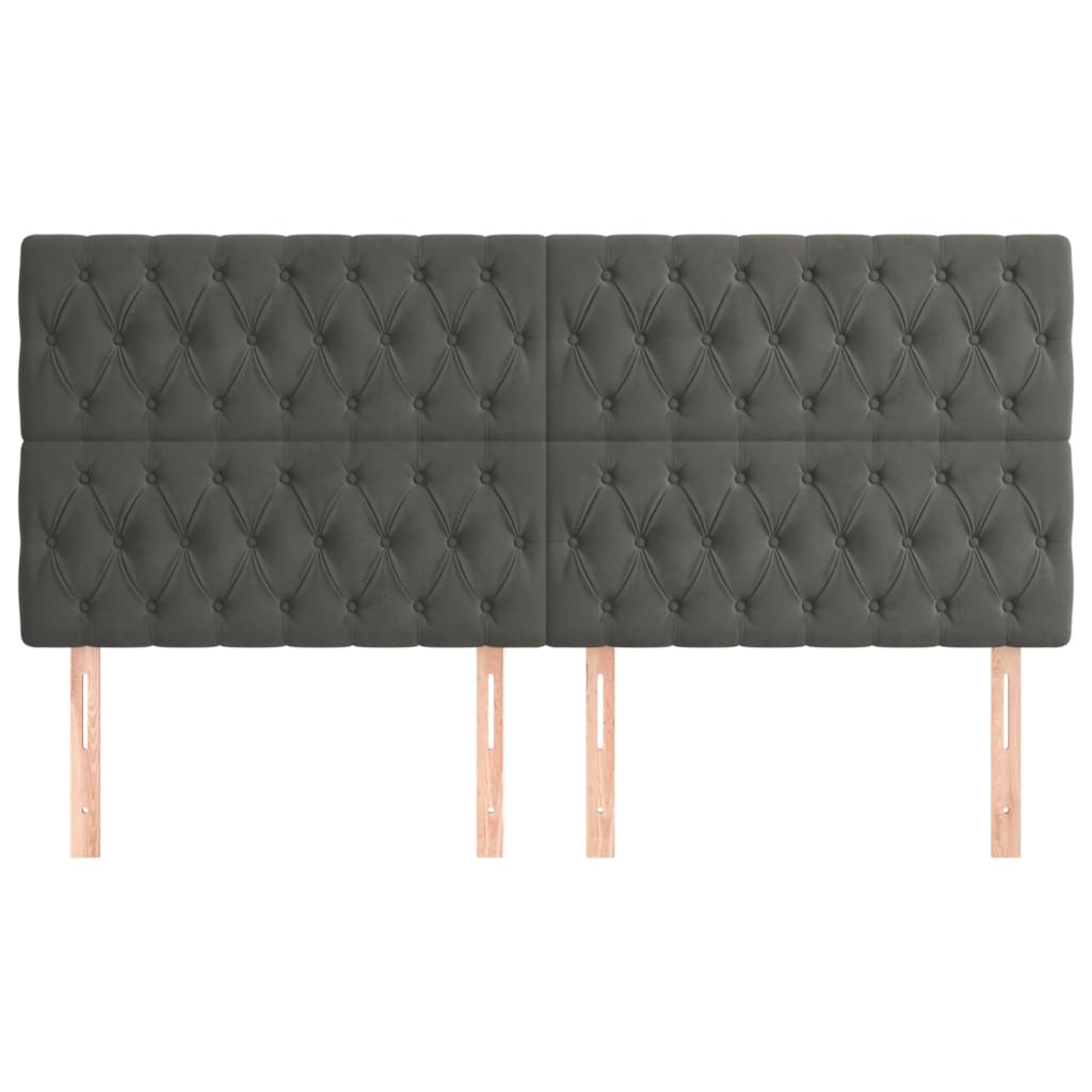Kopfteil Hellgrau 80x7x118/128 cm Samt